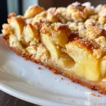 ['A close-up side view of a slice of Apfel-Zimt-Blechkuchen displaying its layers of apples and streusel topping.', 'Juicy, delectable Apfel-Zimt-Blechkuchen slice showcasing a golden crust and apple filling.', 'A mouthwatering piece of Apfel-Zimt-Blechkuchen, emphasizing the cinnamon and apple layers with a crumbly topping.', 'Side view of a luscious Apfel-Zimt-Blechkuchen piece, highlighting the soft texture and delicious toppings.']