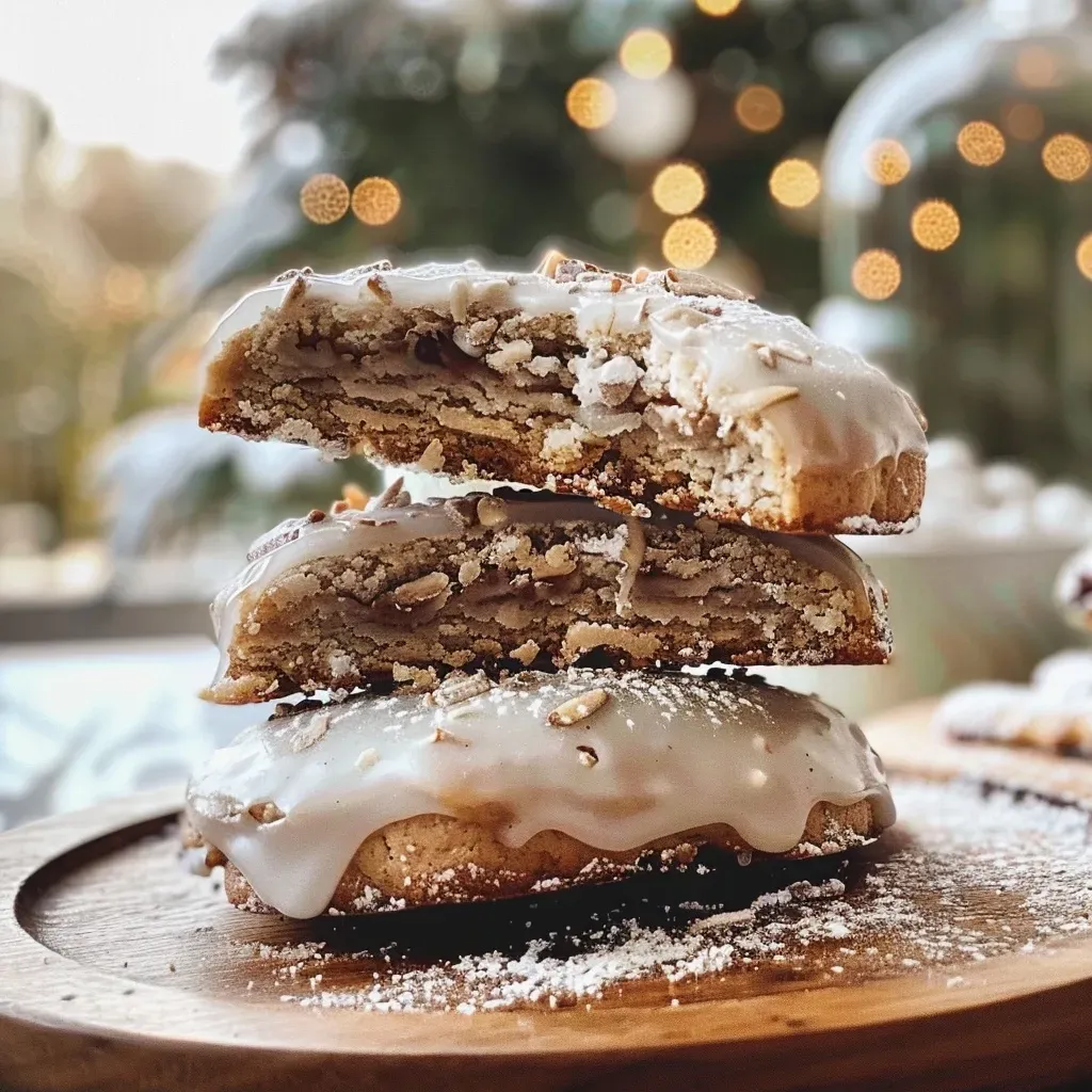 Close-up view of delicious Einfache Lebkuchen cookies on a plate.