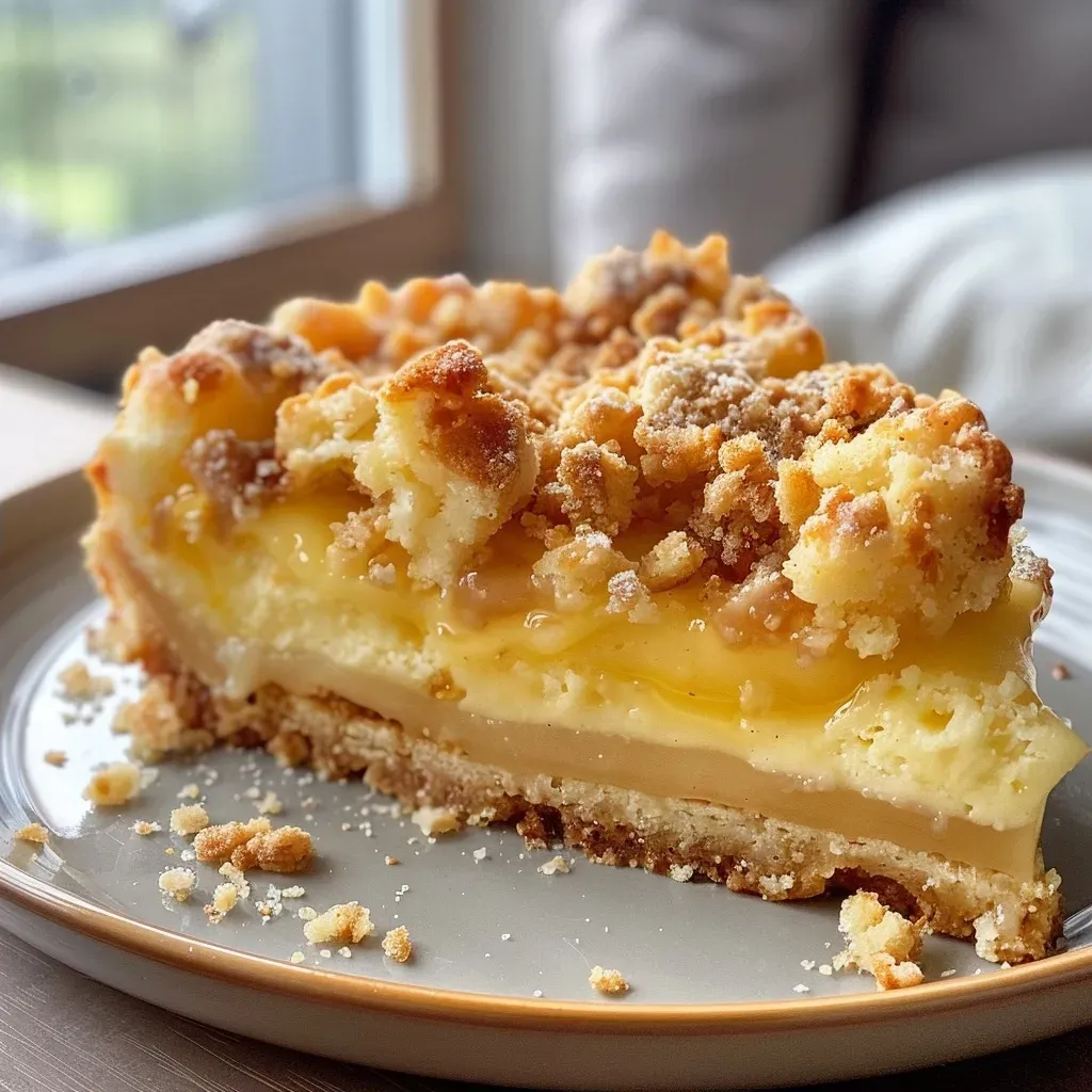 Juicy Feigenkuchen with crumbly streusel, viewed from the side.