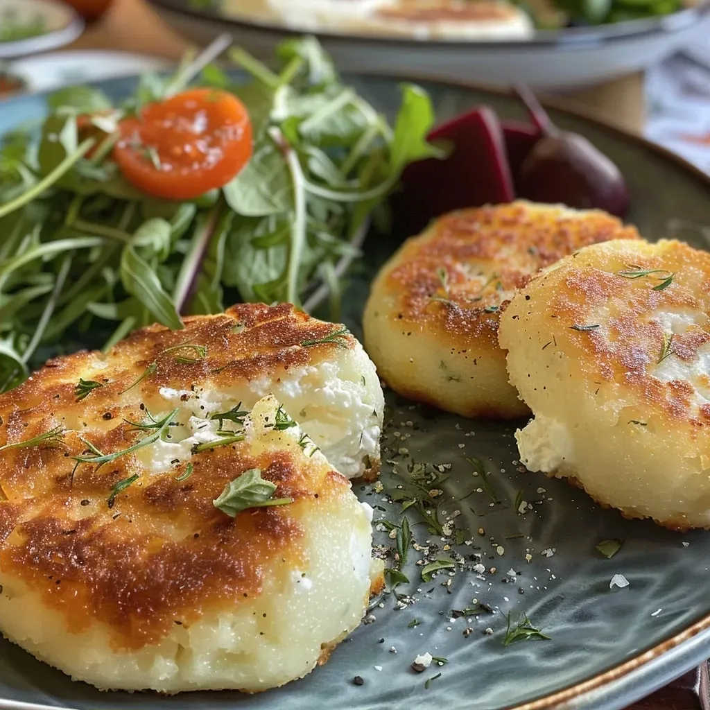 Side view of delicious herzhafte Quarkbällchen with a sprinkle of sesame seeds.