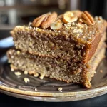 Close-up side view of a high-protein Zimtschnecken Blechkuchen with a rich cinnamon topping.