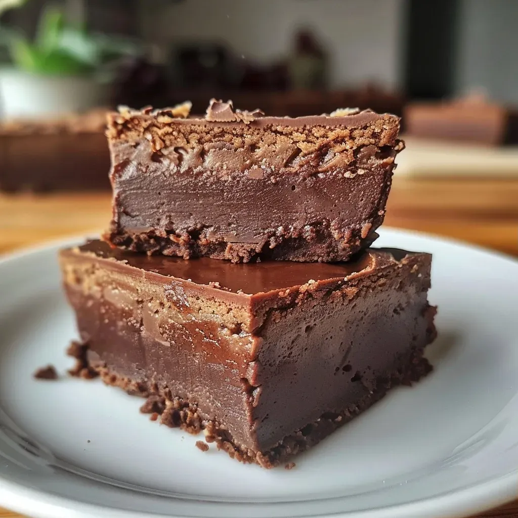 Close-up view of a moist, chocolate protein cake topped with dark chocolate drops.