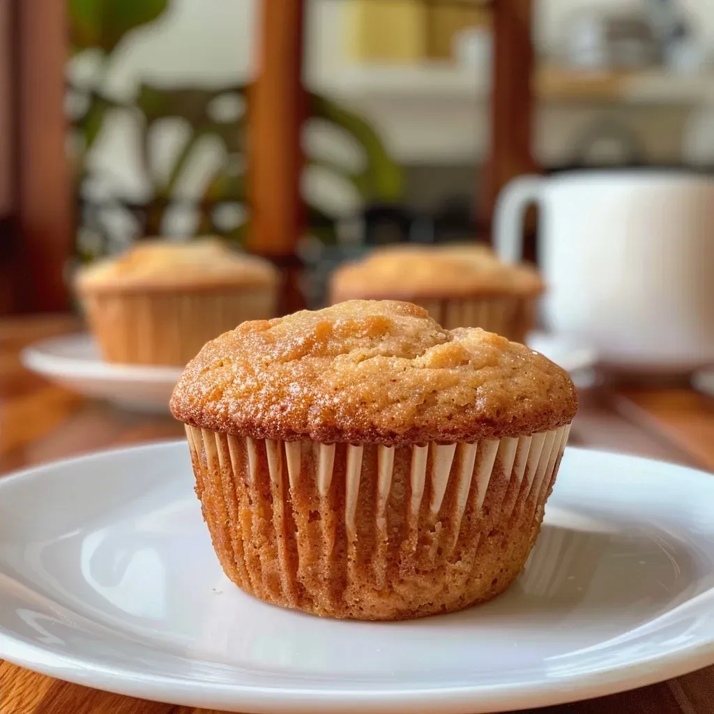 Side view of delicious low-calorie muffins, showcasing a soft, fluffy interior and a crispy top.
