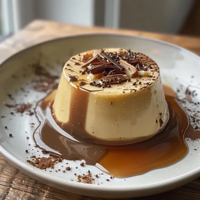 Himmlische Karamellcreme mit Zimt — Ein schnelles Dessert für jede Gelegenheit Close-up view of a creamy caramel dessert topped with a cinnamon stick.