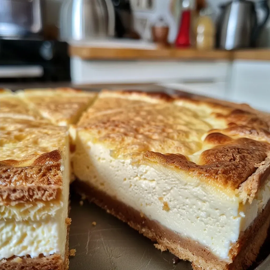 Sliced Käsekuchen showcasing its creamy texture and rich ingredients.