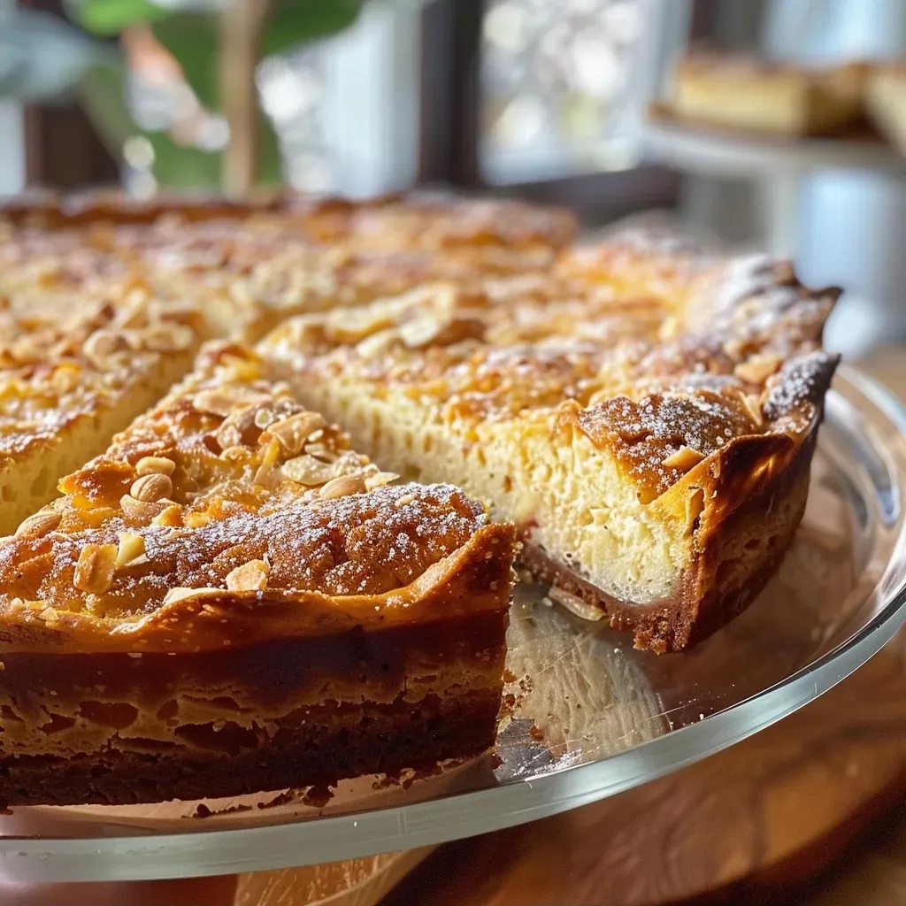 Close-up of a slice of Kürbiskuchen vom Blech, showcasing its moist texture.