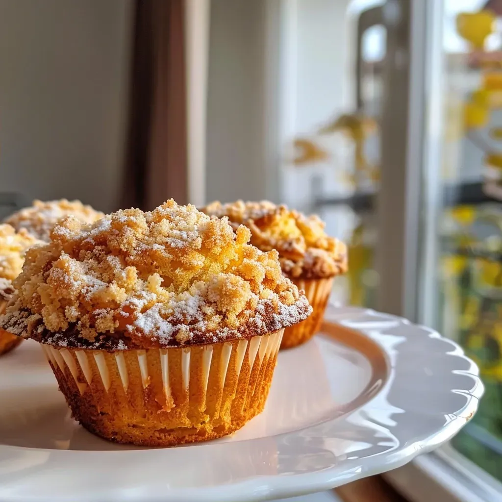 Juicy Kürbismuffins with a glossy top, showcasing their rich texture.