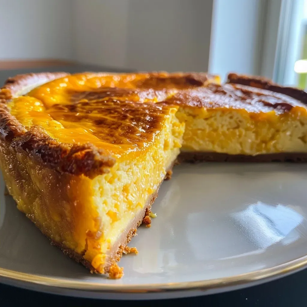 Close-up of a moist low carb pumpkin cake slice garnished with a fork.