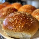Close-up side view of juicy Maronenbrötchen, showcasing texture and color.