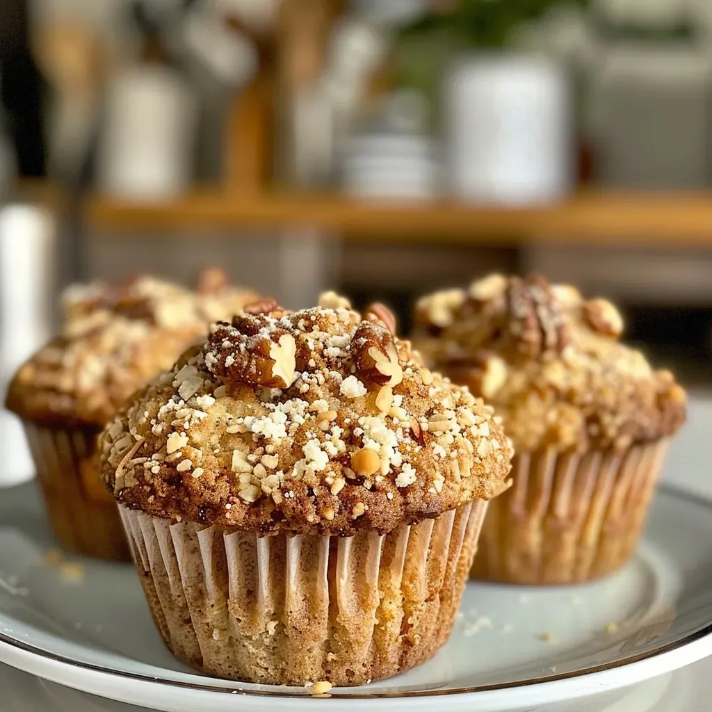 Close-up view of golden-brown morning glory muffins with a side profile showcasing their texture.