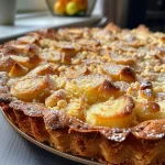 Side view of a moist Schneller Mandelkuchen with almond slices on top.