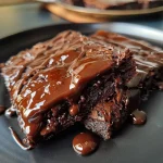 Close-up side view of a moist chocolate cake baked in an Airfryer.