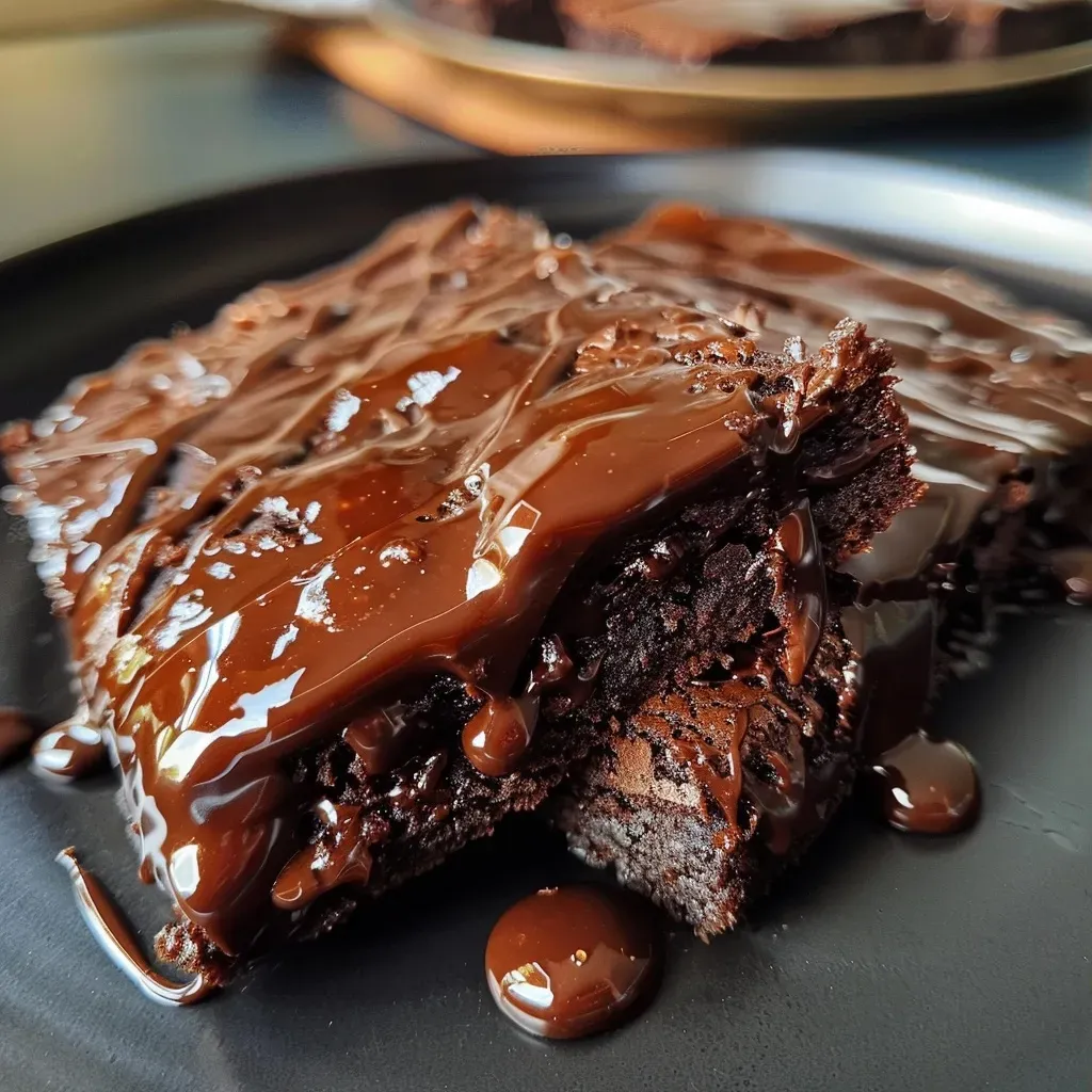 Close-up side view of a moist chocolate cake baked in an Airfryer.