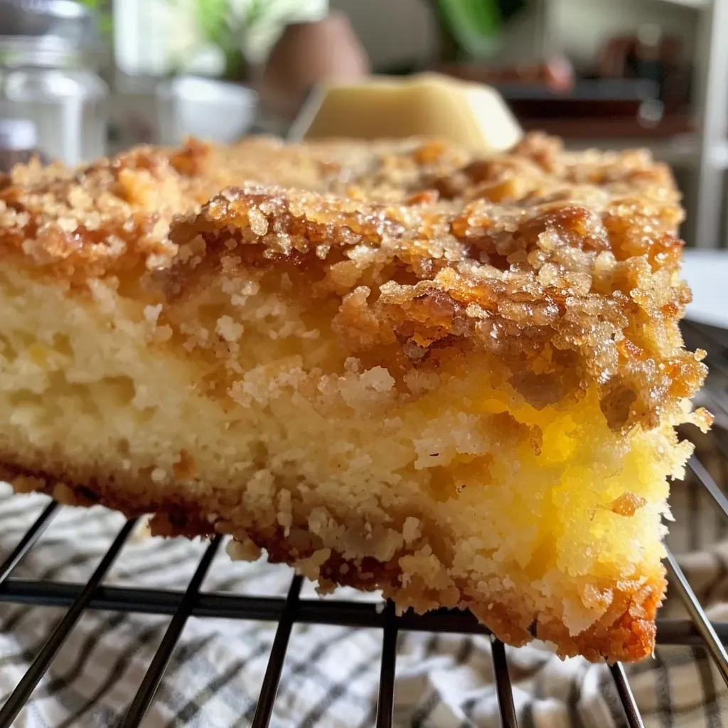Close-up view of Streuselkuchen cooked in an Airfryer, showcasing its crumbly topping.