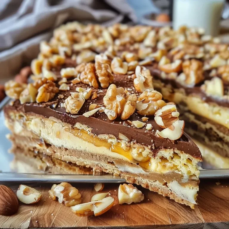 Himmlischer Walnuss Käsekuchen — ein Genuss für jede Gelegenheit Side view of a creamy walnut cheesecake on a white plate.