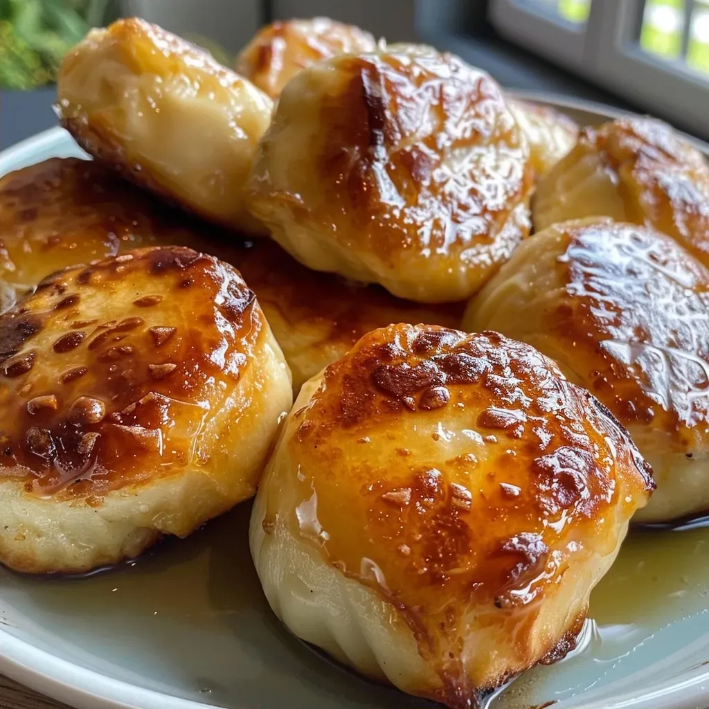Side view of juicy Air Fryer Zimtschnecken Bites, highlighting their cinnamon swirls and glaze.