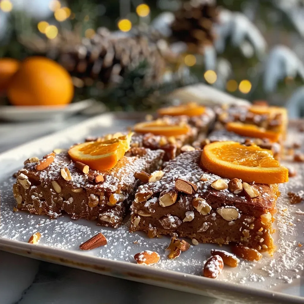 Detailed photograph of Elisenlebkuchen with a glossy chocolate coating and visible nuts.