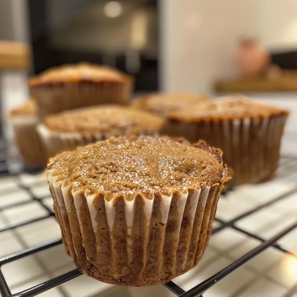 Side view of fresh, scrumptious muffins showing their soft texture and enticing top.