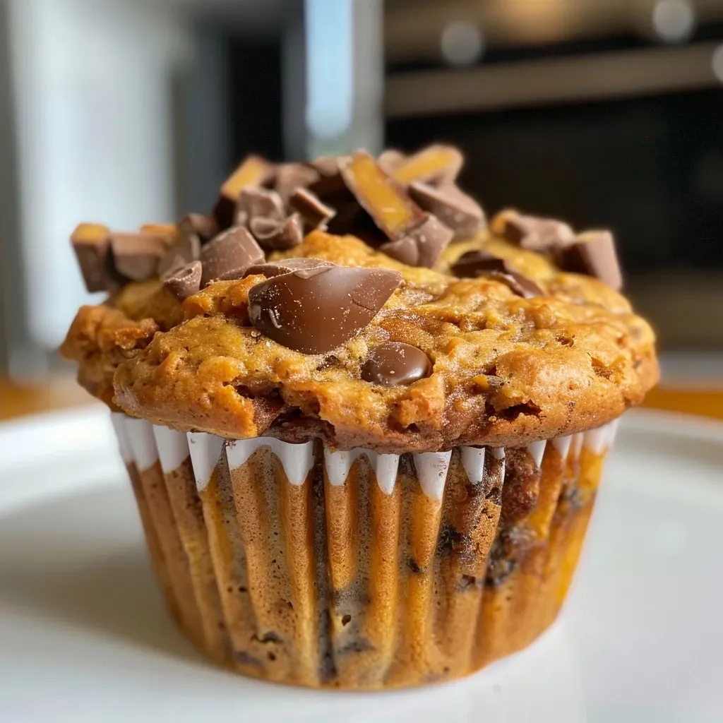 Juicy Kürbis Muffins highlighted in a close-up shot, showcasing their fluffy appearance and rich color.