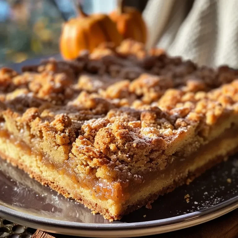 Herzhafter Kürbis Streuselkuchen — ganz einfach und unwiderstehlich! Close-up of a slice of Kürbis Streuselkuchen, showcasing the moist texture and crumbly topping.