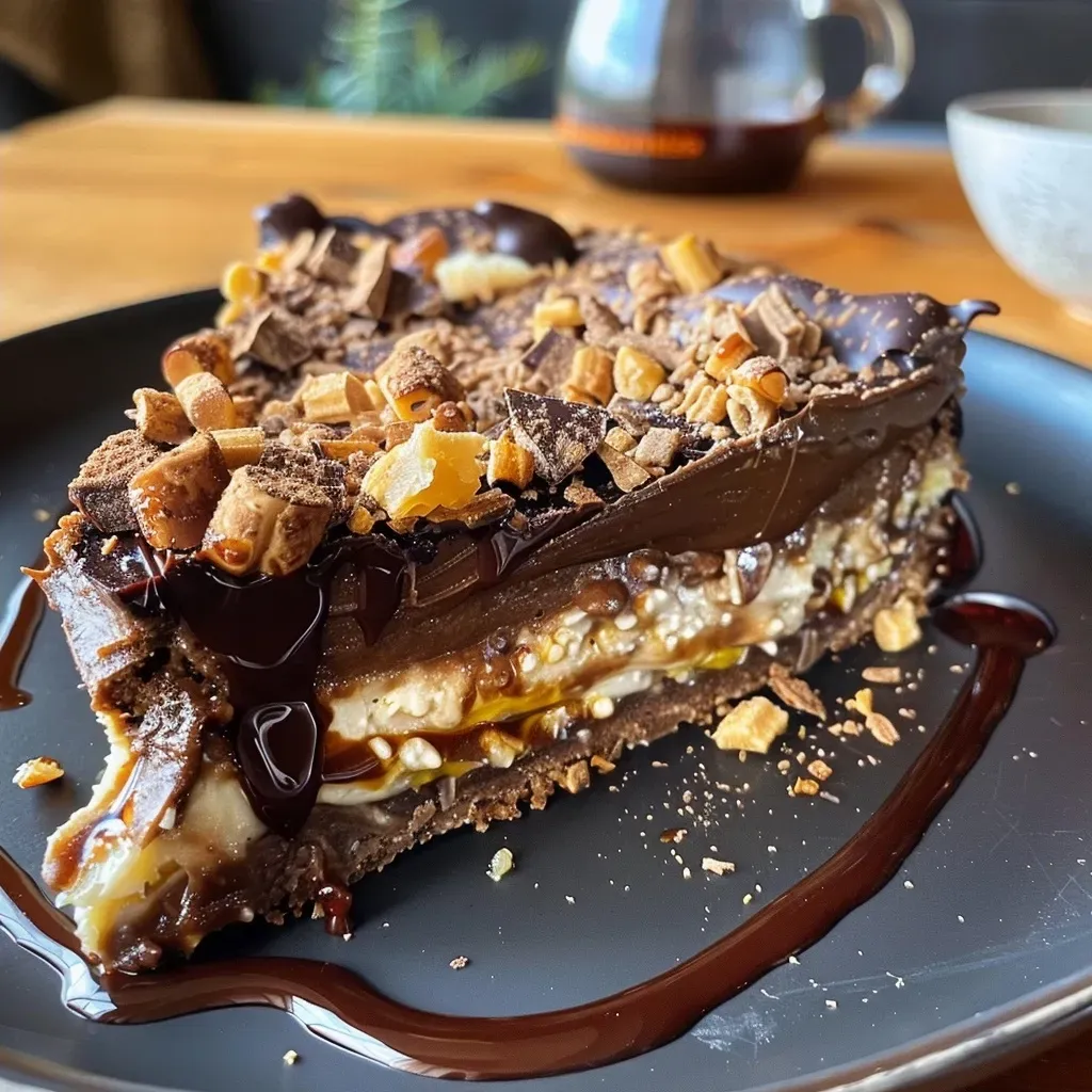 A detailed shot of a layered Schoko-Kürbis dessert, featuring rich chocolate and vibrant orange pumpkin puree.
