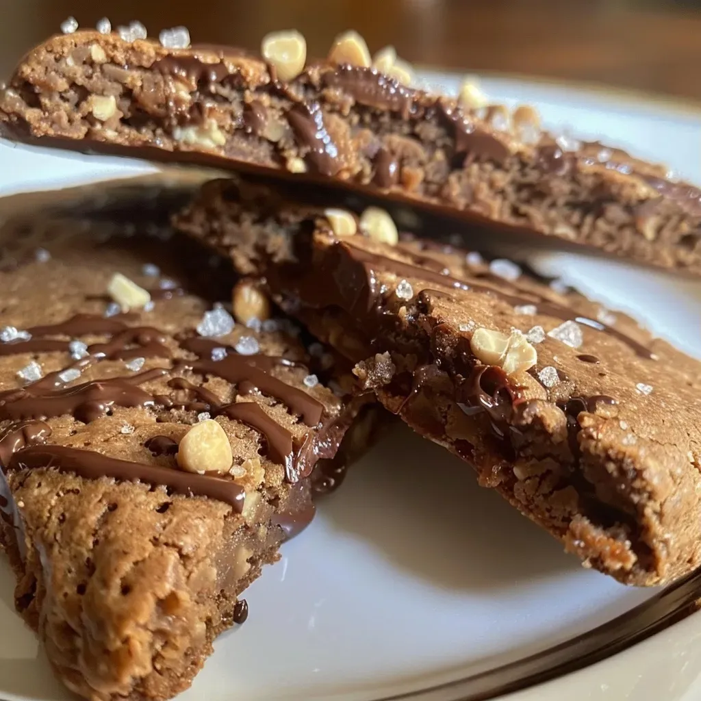 Close-up view of Schoko-Nuss Kekse with chocolate chips and nuts.
