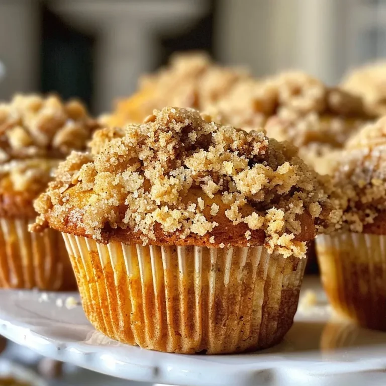 Zimtige Muffins mit knusprigen Streuseln – ein himmlischer Genuss! Close-up of cinnamon muffins with a streusel topping, showcasing a golden-brown crust.